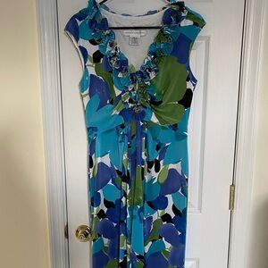 Maggy London Vibrant Blue and Green Dress